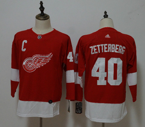 Red Wings 40 Henrik Zetterberg Red Youth Adidas Jersey