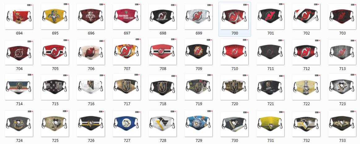 NHL Hockey Teams Waterproof Breathable Adjustable Kid Adults Face Masks 694-733
