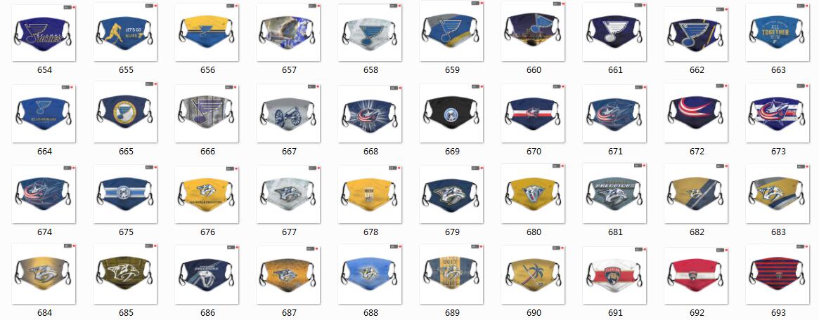 NHL Hockey Teams Waterproof Breathable Adjustable Kid Adults Face Masks 654-693
