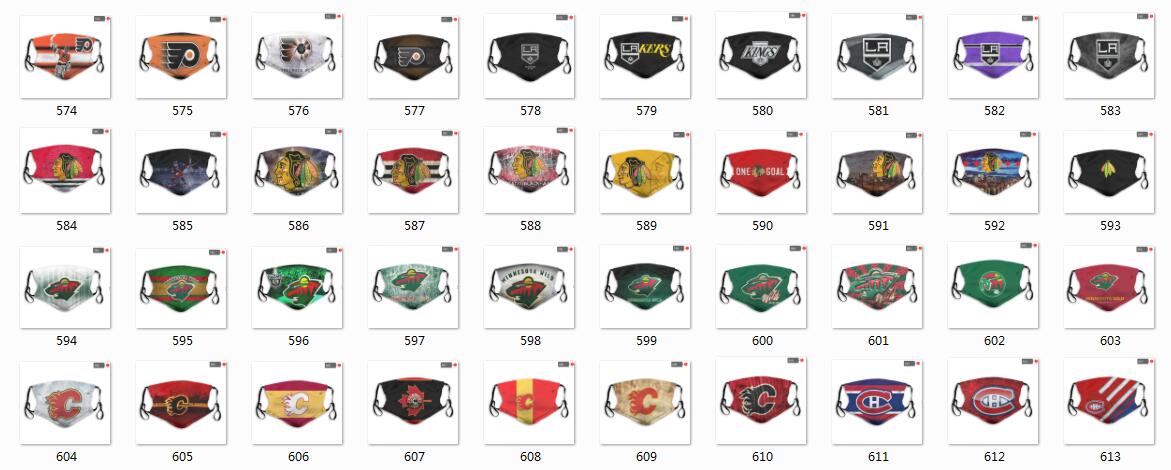 NHL Hockey Teams Waterproof Breathable Adjustable Kid Adults Face Masks 574-613