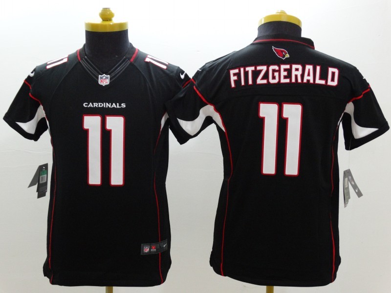 Nike Cardinals 11 Fitzgerald Black Kids Limited Jerseys