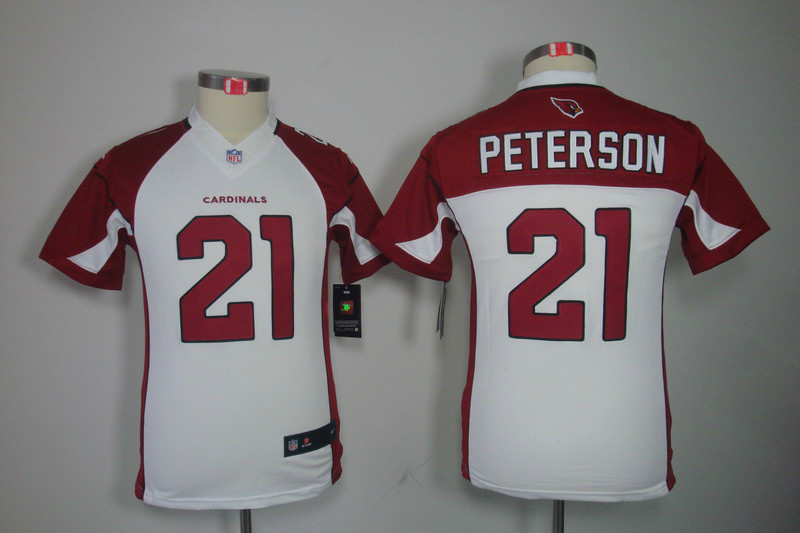 Nike Cardinals 21 Peterson White Kids Limited Jerseys