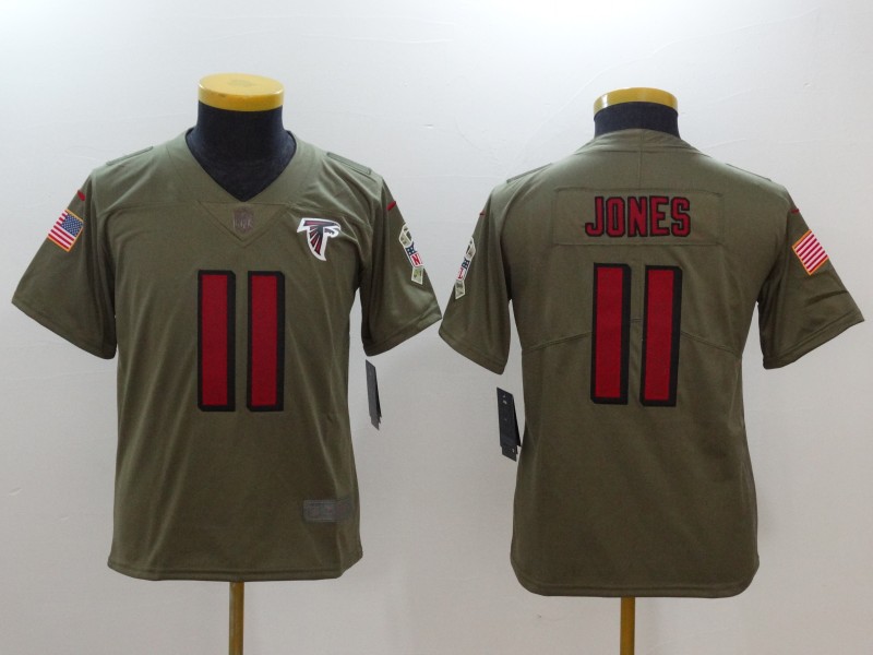 Nike Falcons 11 Julio Jones Youth Olive Salute To Service Limited Jersey