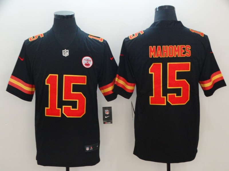 Nike Chiefs 15 Patrick Mahomes Black Youth Vapor Untouchable Limited Jersey