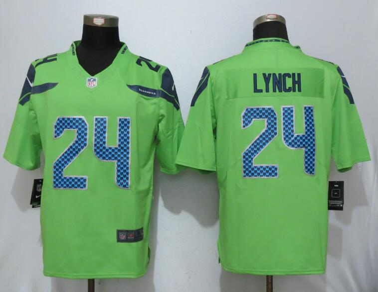 Nike Seahawks 24 Marshawn Lynch Green Youth Color Rush Limited Jersey