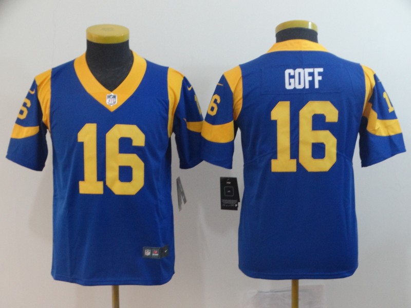 Nike Rams 16 Jared Goff Royal Youth Vapor Untouchable Limited Jersey