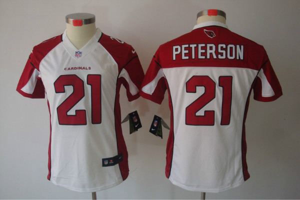 Nike Cardinals 21 Peterson White Women Limited Jerseys