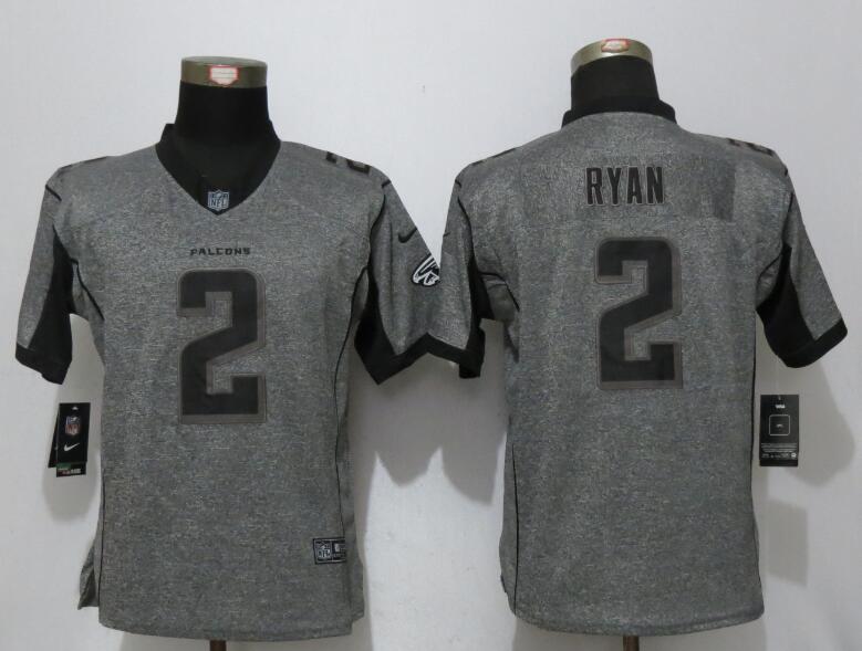 Nike Falcons 2 Matt Ryan Gray Gridiron Gray Women Limited Jersey
