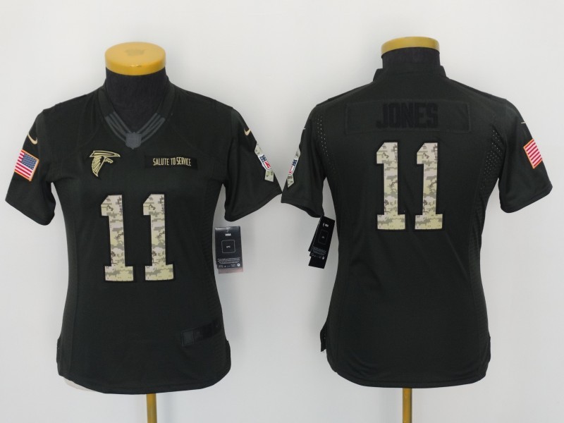 Nike Falcons 11 Julio Jones Anthracite Women Salute To Service Limited Jersey