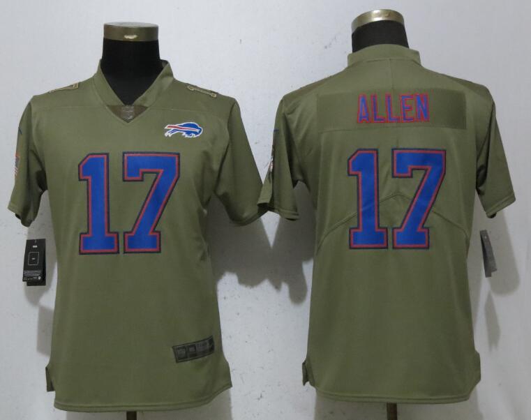 Nike Bills 17 Josh Allen Olive Women Salute To Service Limited Jersey
