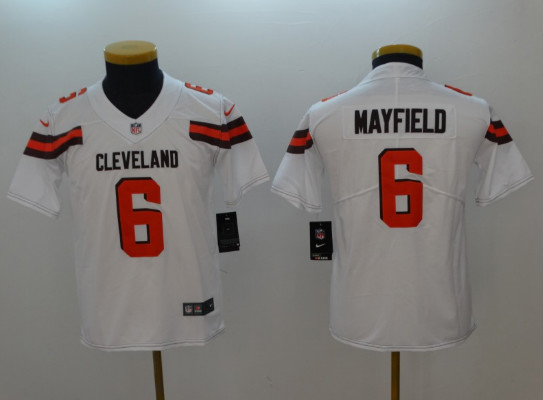 Nike Browns 6 Baker Mayfield White Youth New Vapor Untouchable Player Limited Jersey