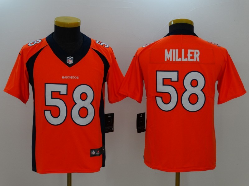 Nike Broncos 58 Von Miller Orange Vapor Untouchable Youth Limited Jersey