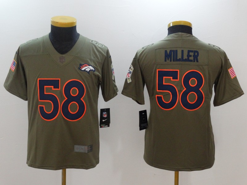 Nike Broncos 58 Von Miller Youth Olive Salute To Service Limited Jersey