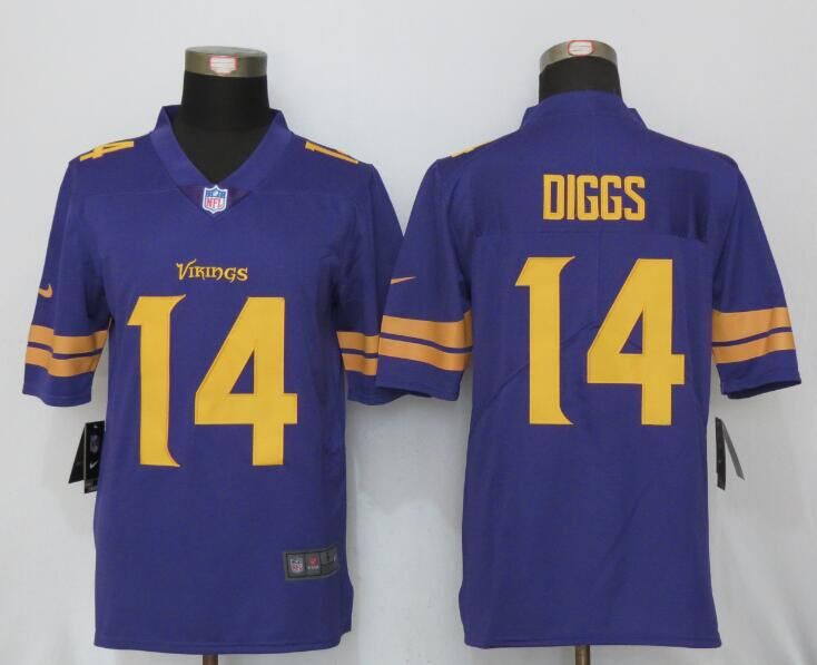 Nike Vikings 14 Stefon Diggs Purple Youth Color Rush Limited Jersey