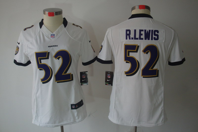 Nike Ravens 52 R.Lewis White Women Limited Jerseys