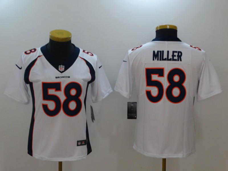 Nike Broncos 58 Von Miller White Women Vapor Untouchable Player Limited Jersey