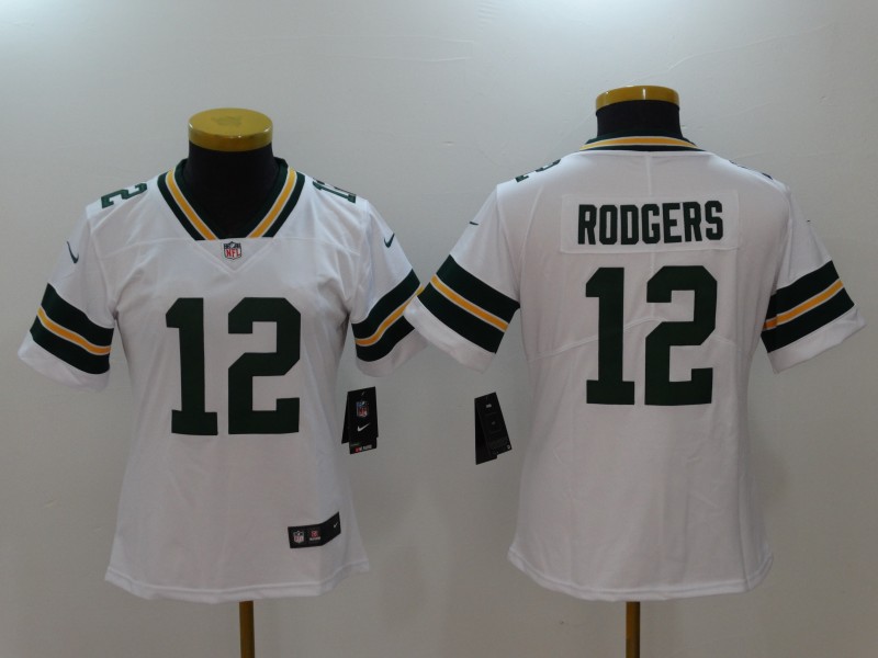 Nike Packers 12 Aaron Rodger White Women Vapor Untouchable Player Limited Jersey