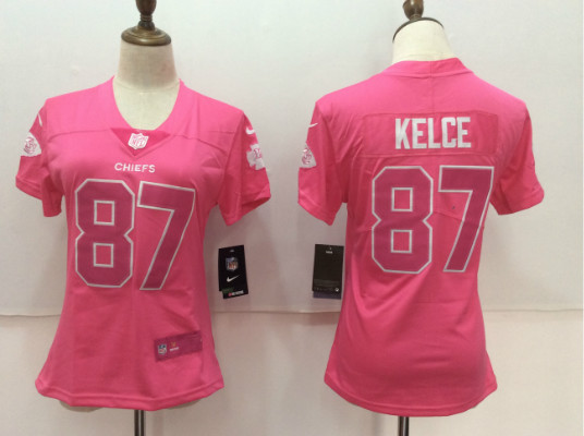 Nike Chiefs 87 Travis Kelce Pink Women's Vapor Untouchable Player Limited Jersey