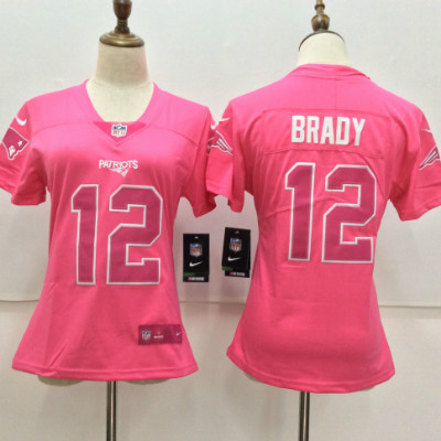 Nike Patriots 12 Tom Brady Pink Women Vapor Untouchable Player Limited Jersey