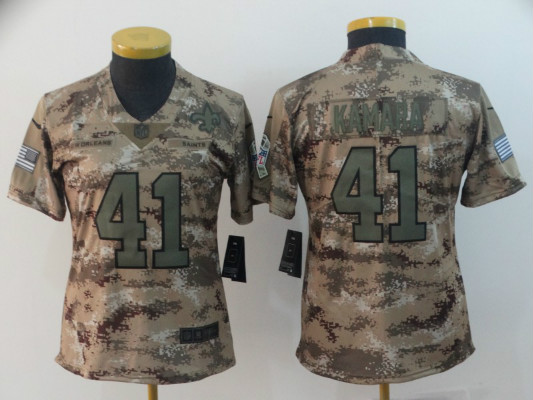 Nike Saints 41 Alvin Kamara Camo Women Salute To Service Limited Jersey