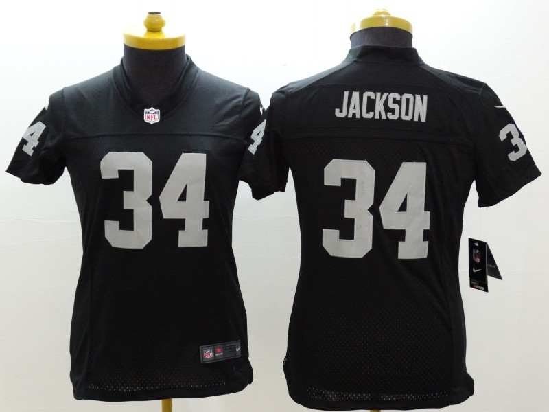 Nike Raiders 34 Jackson Black Women Limited Jerseys