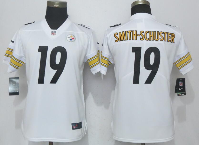 Nike Steelers 19 JuJu Smith-Schuster White Women Vapor Untouchable Player Limited Jersey