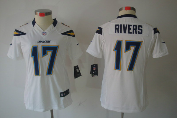 Nike Chargers 17 Rivers White Women Limited Jerseys
