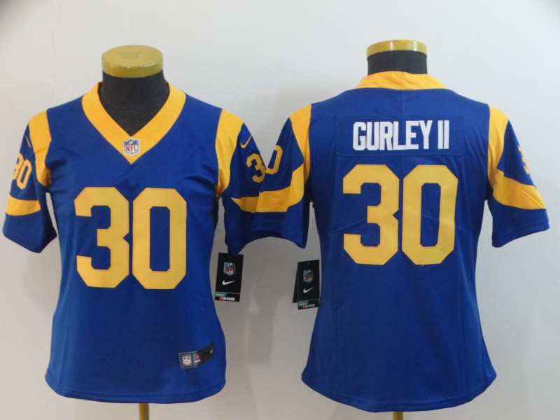 Nike Rams 30 Todd Gurley II Royal Women Vapor Untouchable Limited Jersey