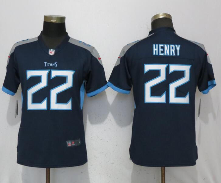 Nike Titans 22 Derrick Henry Navy Women Vapor Untouchable Limited Jersey