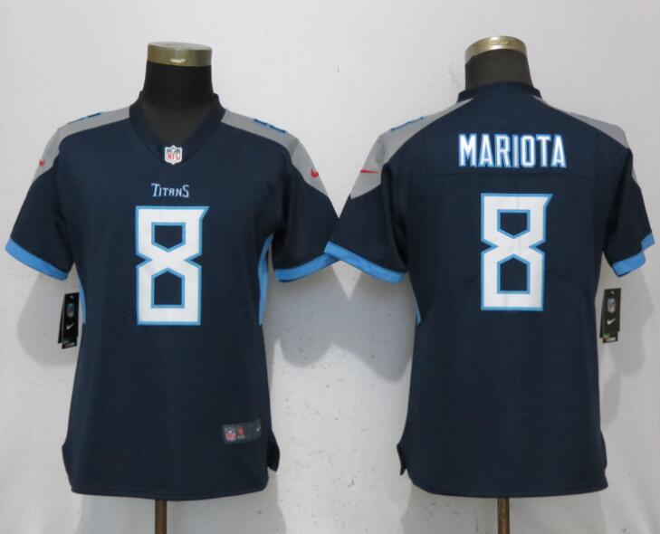 Nike Titans 8 Marcus Mariota Navy Women Vapor Untouchable Limited Jersey