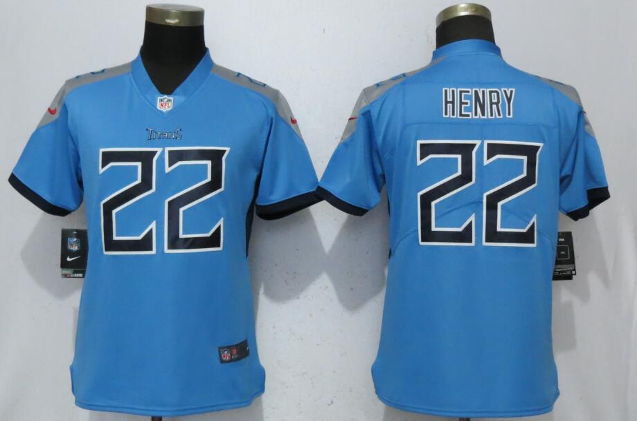 Nike Titans 22 Derrick Henry Light Blue Women Vapor Untouchable Limited Jersey