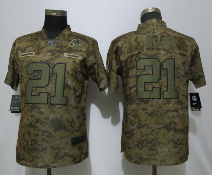 Nike Redskins 21 Sean Taylor Camo Women Salute To Service Limited Jersey