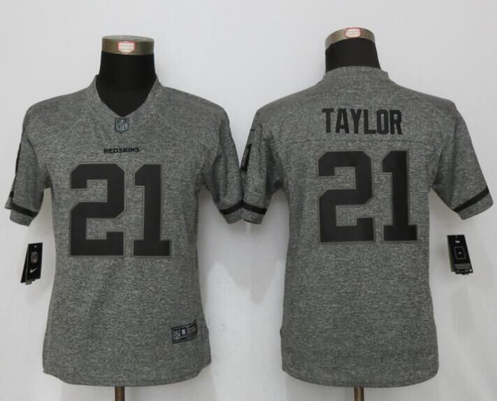 Nike Redskins 21 Sean Taylor Gray Gridiron Gray Women Limited Jersey