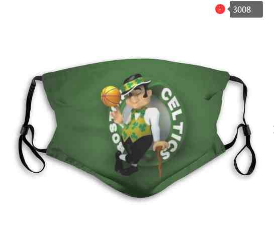 NBA Basketball Boston Celtis Waterproof Breathable Adjustable Kid Adults Face Masks 3008