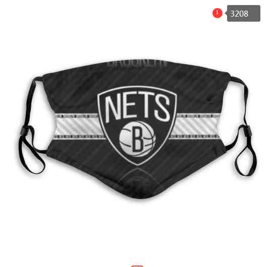 NBA Basketball Brooklyn Nets Waterproof Breathable Adjustable Kid Adults Face Masks 3208