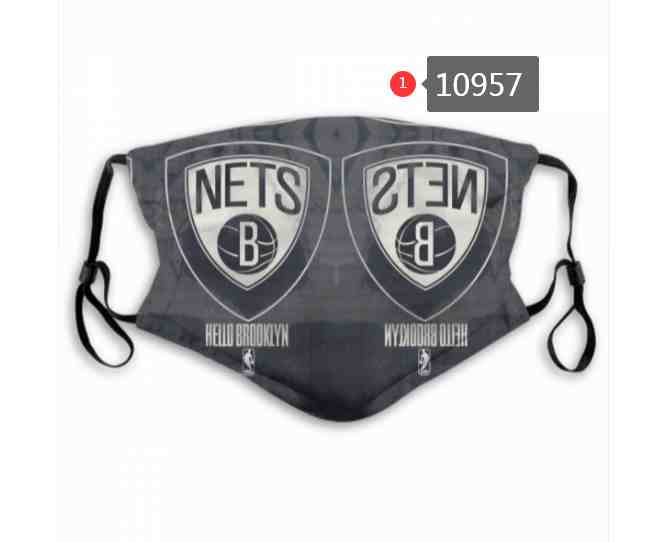 NBA Basketball Brooklyn Nets Waterproof Breathable Adjustable Kid Adults Face Masks 10957