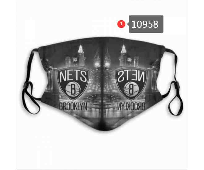 NBA Basketball Brooklyn Nets Waterproof Breathable Adjustable Kid Adults Face Masks 10958