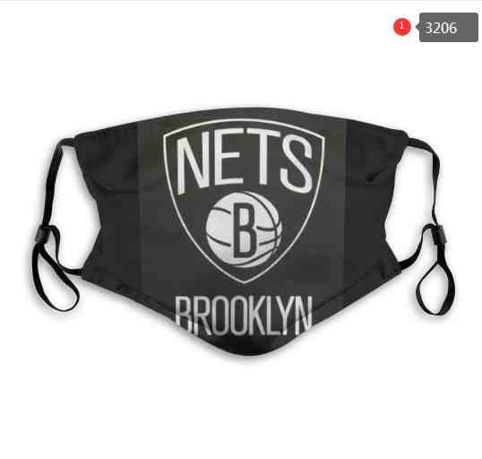 NBA Basketball Brooklyn Nets Waterproof Breathable Adjustable Kid Adults Face Masks 3206