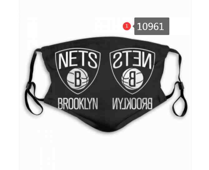 NBA Basketball Brooklyn Nets Waterproof Breathable Adjustable Kid Adults Face Masks 10961