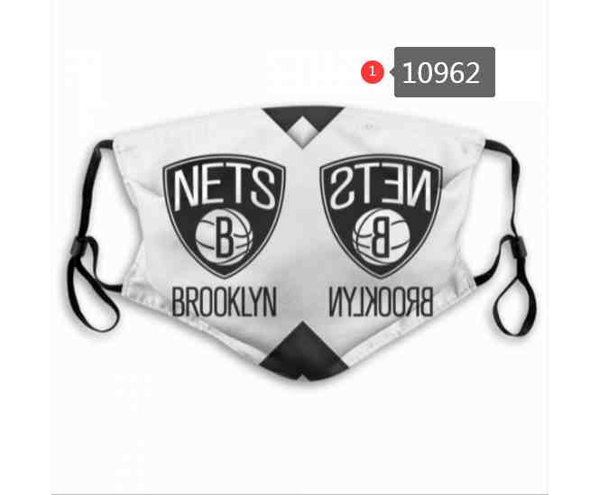 NBA Basketball Brooklyn Nets Waterproof Breathable Adjustable Kid Adults Face Masks 10962