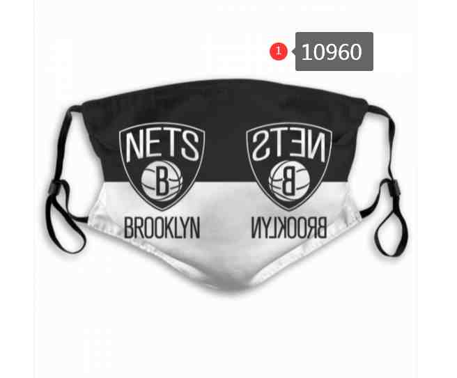 NBA Basketball Brooklyn Nets Waterproof Breathable Adjustable Kid Adults Face Masks 10960