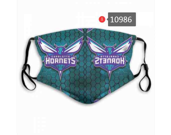 NBA Basketball Charlotte Hornets Waterproof Breathable Adjustable Kid Adults Face Masks 10986
