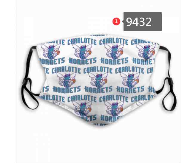 NBA Basketball Charlotte Hornets Waterproof Breathable Adjustable Kid Adults Face Masks 9432