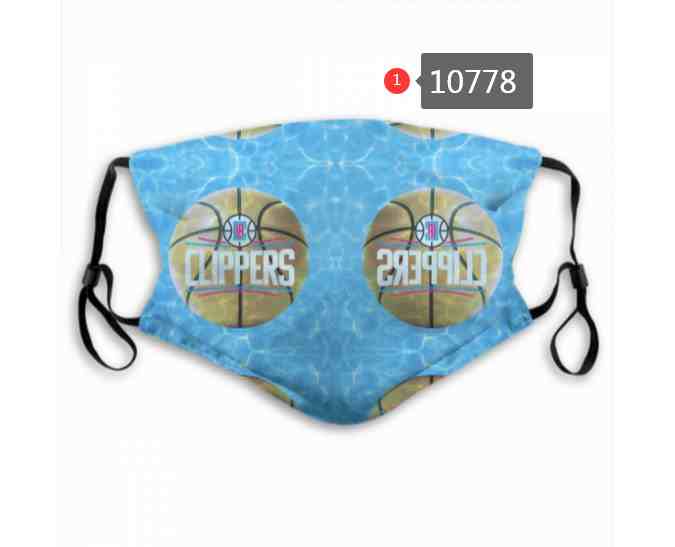 NBA Basketball Los Angeles Clippers  Waterproof Breathable Adjustable Kid Adults Face Masks 10778