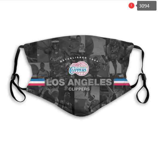 NBA Basketball Los Angeles Clippers  Waterproof Breathable Adjustable Kid Adults Face Masks 3094