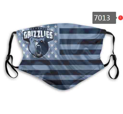 NBA Basketball Memphis Grizzliers  Waterproof Breathable Adjustable Kid Adults Face Masks 7013