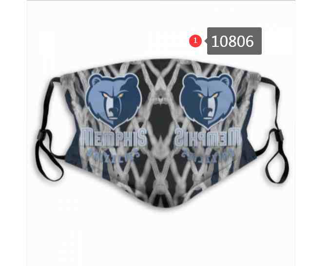 NBA Basketball Memphis Grizzliers  Waterproof Breathable Adjustable Kid Adults Face Masks 10806