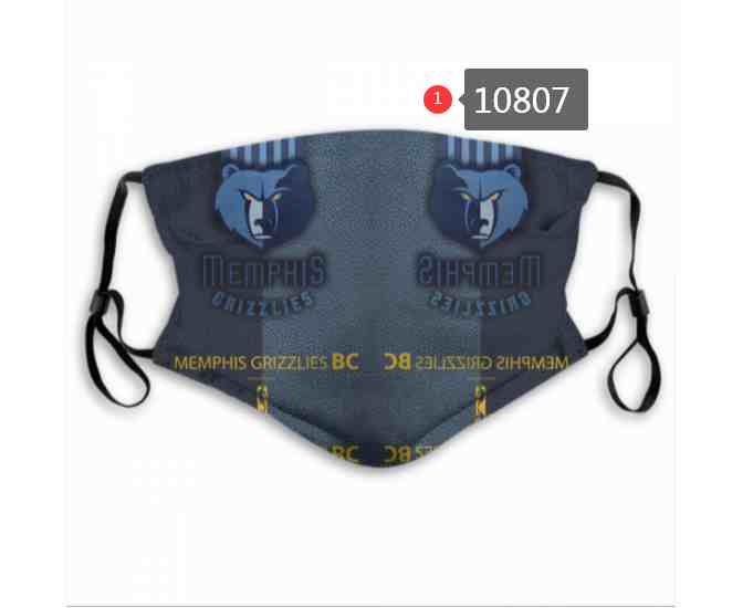 NBA Basketball Memphis Grizzliers  Waterproof Breathable Adjustable Kid Adults Face Masks 10807