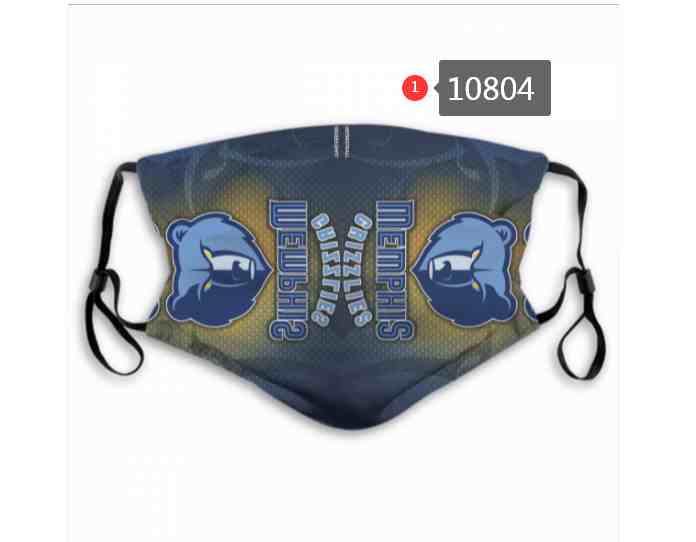 NBA Basketball Memphis Grizzliers  Waterproof Breathable Adjustable Kid Adults Face Masks 10804