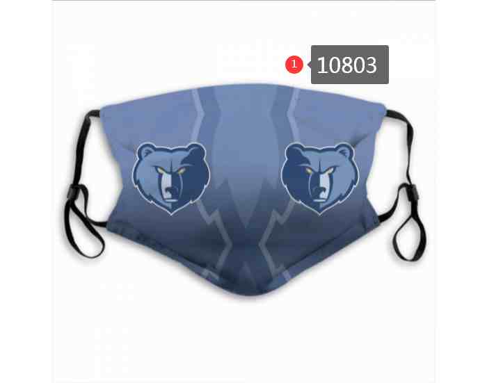 NBA Basketball Memphis Grizzliers  Waterproof Breathable Adjustable Kid Adults Face Masks 10803